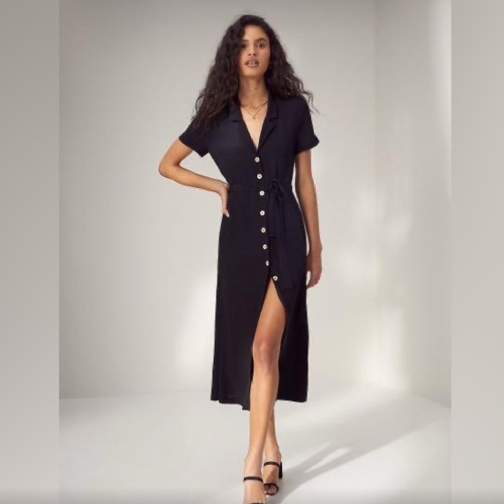 Aritzia Wilfred Navy Shirt Dress - XS